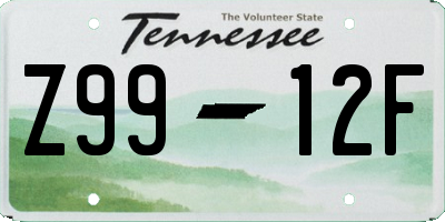 TN license plate Z9912F