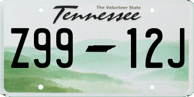 TN license plate Z9912J