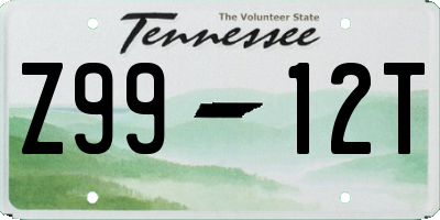 TN license plate Z9912T