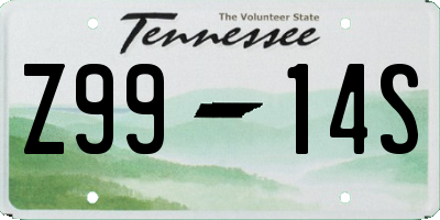 TN license plate Z9914S