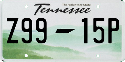TN license plate Z9915P