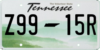 TN license plate Z9915R