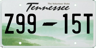 TN license plate Z9915T