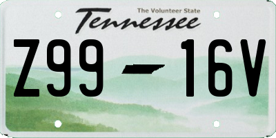 TN license plate Z9916V