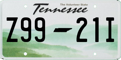TN license plate Z9921I