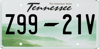 TN license plate Z9921V