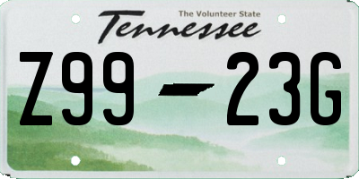 TN license plate Z9923G