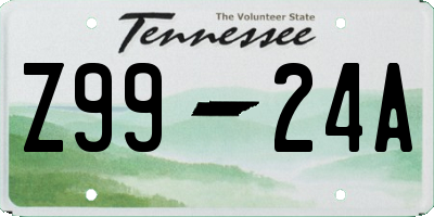 TN license plate Z9924A