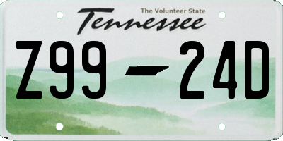 TN license plate Z9924D