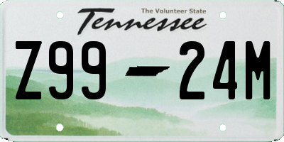 TN license plate Z9924M