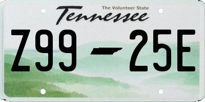 TN license plate Z9925E