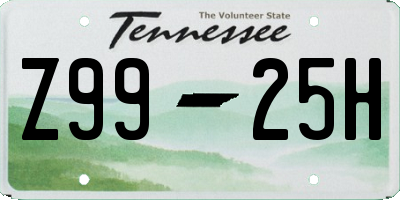 TN license plate Z9925H