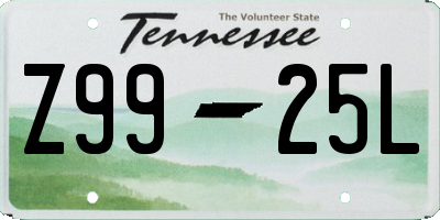 TN license plate Z9925L