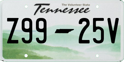 TN license plate Z9925V