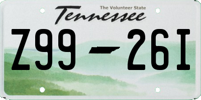 TN license plate Z9926I