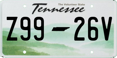 TN license plate Z9926V