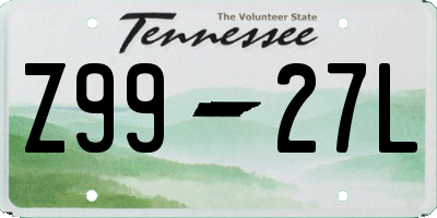 TN license plate Z9927L