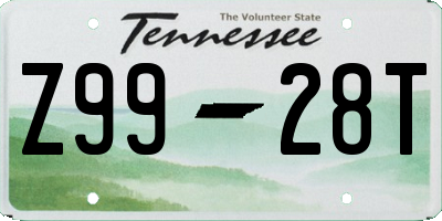 TN license plate Z9928T