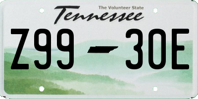 TN license plate Z9930E