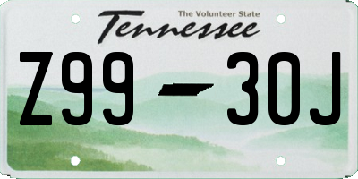 TN license plate Z9930J