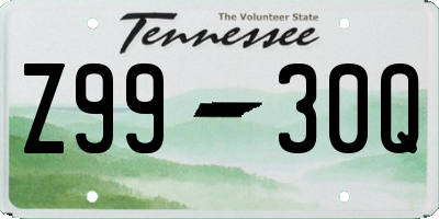 TN license plate Z9930Q