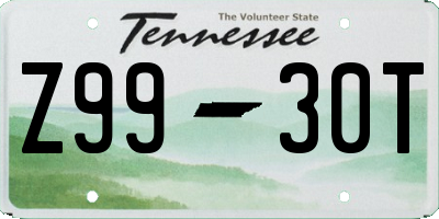 TN license plate Z9930T