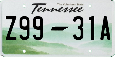 TN license plate Z9931A