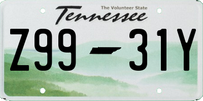 TN license plate Z9931Y