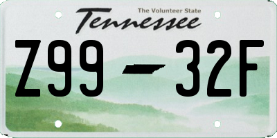 TN license plate Z9932F