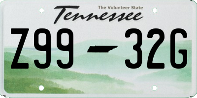 TN license plate Z9932G