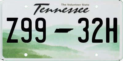 TN license plate Z9932H