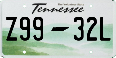 TN license plate Z9932L
