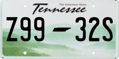 TN license plate Z9932S