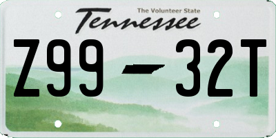 TN license plate Z9932T
