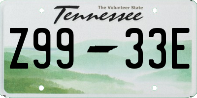TN license plate Z9933E
