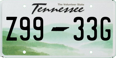 TN license plate Z9933G