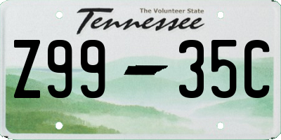 TN license plate Z9935C