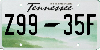 TN license plate Z9935F