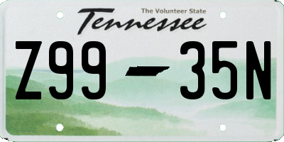 TN license plate Z9935N