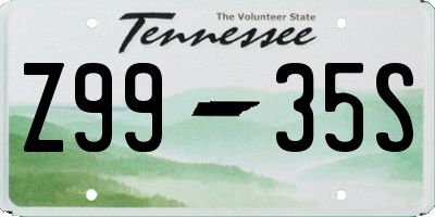 TN license plate Z9935S