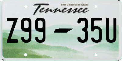TN license plate Z9935U