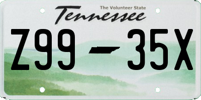 TN license plate Z9935X