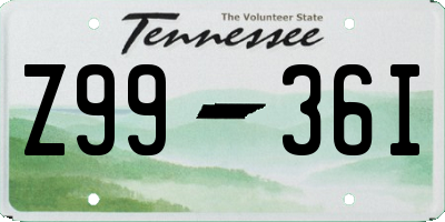 TN license plate Z9936I