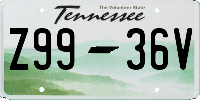 TN license plate Z9936V