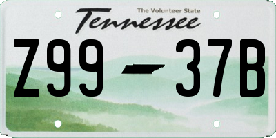 TN license plate Z9937B