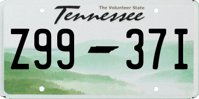 TN license plate Z9937I