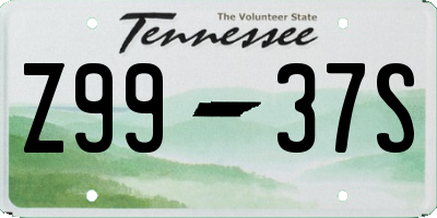 TN license plate Z9937S