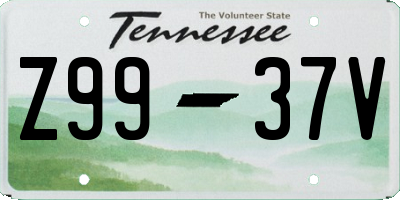 TN license plate Z9937V