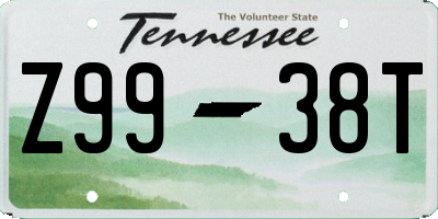 TN license plate Z9938T