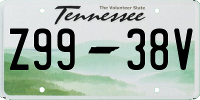 TN license plate Z9938V